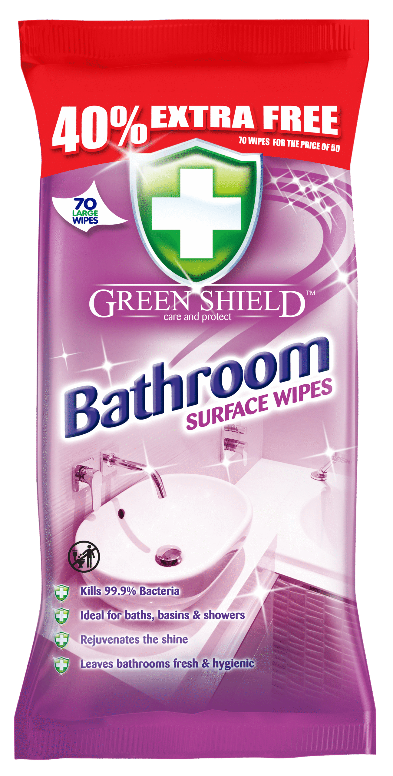 Green Shield Bathroom Wipes 80s x 12