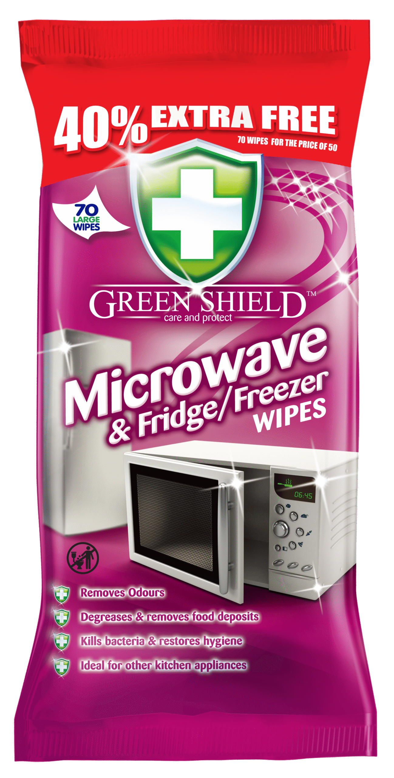 Green Shield Microwave Wipes 80s x 12 - Image 1
