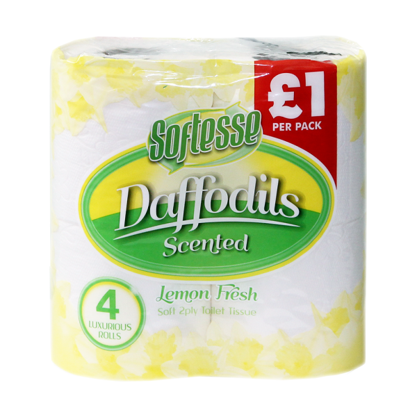 Softesse Daffodils Lemon Toilet Roll (2Ply) 4PK x 10