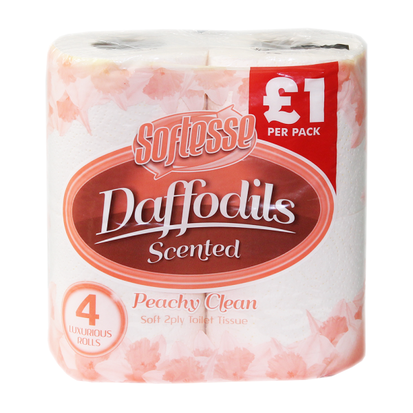 Softesse Daffodils Peach Toilet Roll (2Ply) 4PK x 10